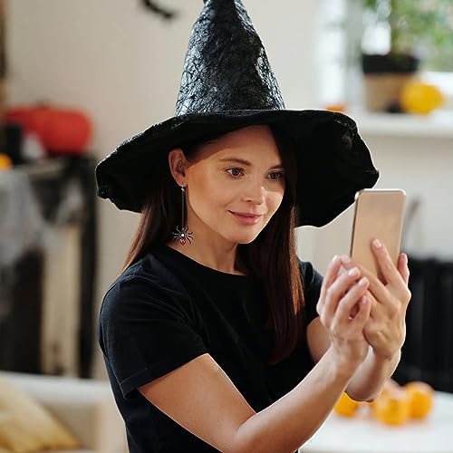 Halloween Black Bat Dangle Earrings - Boo and Cute Pumpkin Statement Spider Spooky Earrings - Fun Holiday Scary Decorations Party Jewelry for Women4