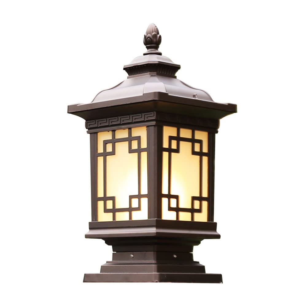 SHUANGZ Modern Pillar Lights Vintage Outdoor Pillar Light IP54 Waterproof Post Lamp Fixture Fence Pillar Lamp E27 Dock Mounted Deck For Fence Deck Patio Garden Decor Fits Posts
