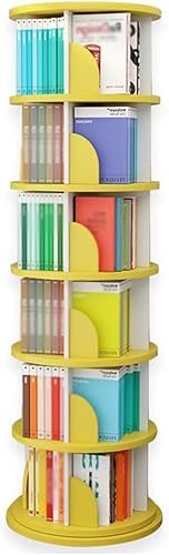 Estantería giratoria de 360 grados, estante infantil para piso, estante de almacenamiento simple para sala de estar en casa, chasis de doble capa