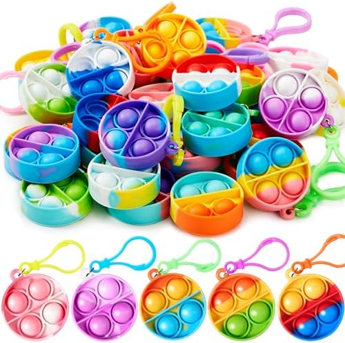 JOYIN round pop fidget keychains in assorted colors