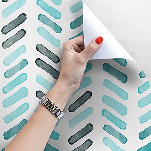 Papier peint meuble herringbone pour masquer les imperfections de mur