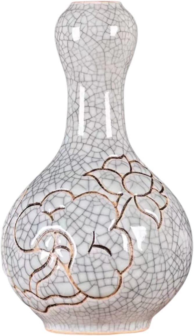 Vases Jingdezhen Ceramic Handicraft Antique Cracked Glaze Porcelain Living Decoration Collection Gifts 23×13cm