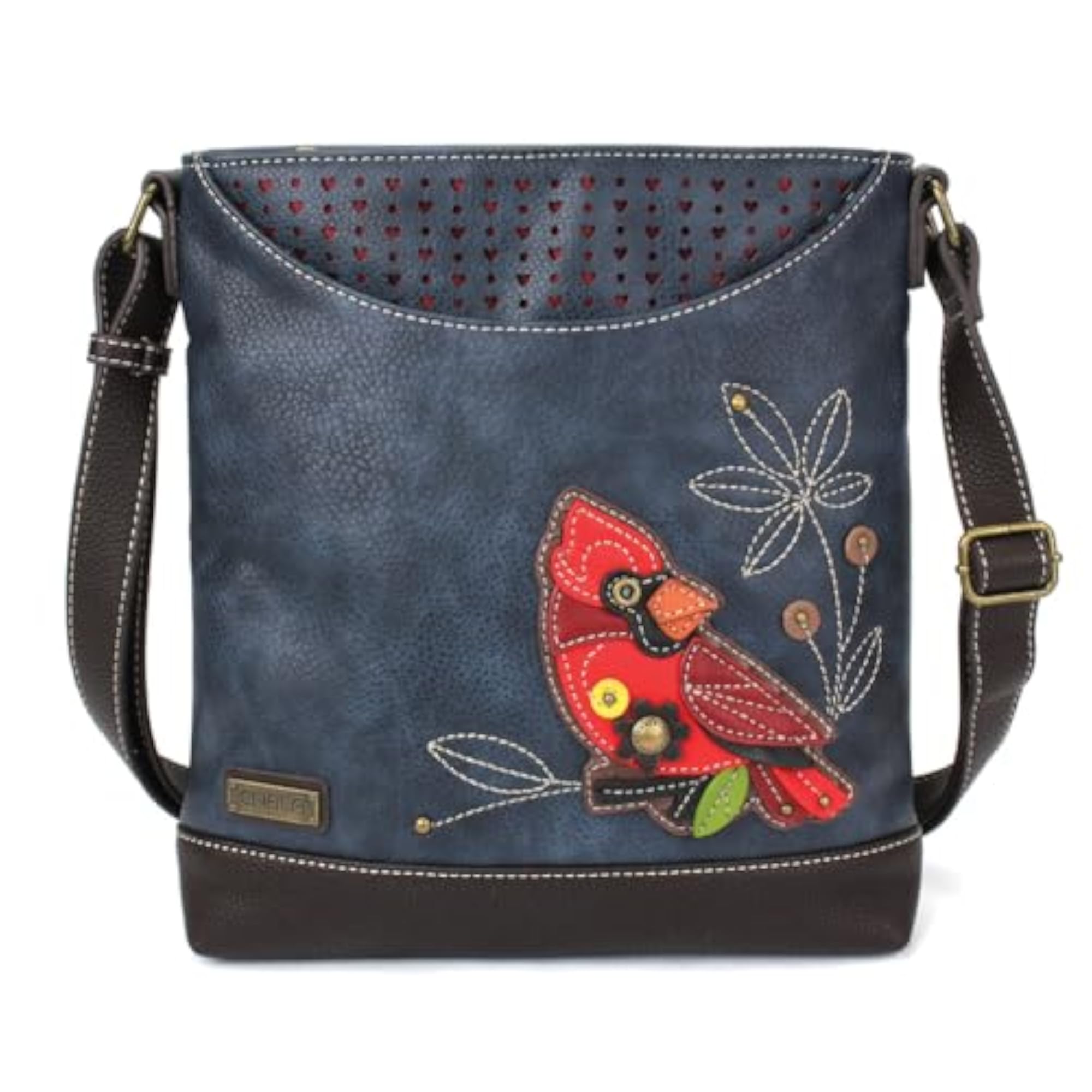 Sweet Messenger Tote Bag, Cardinal & Navy