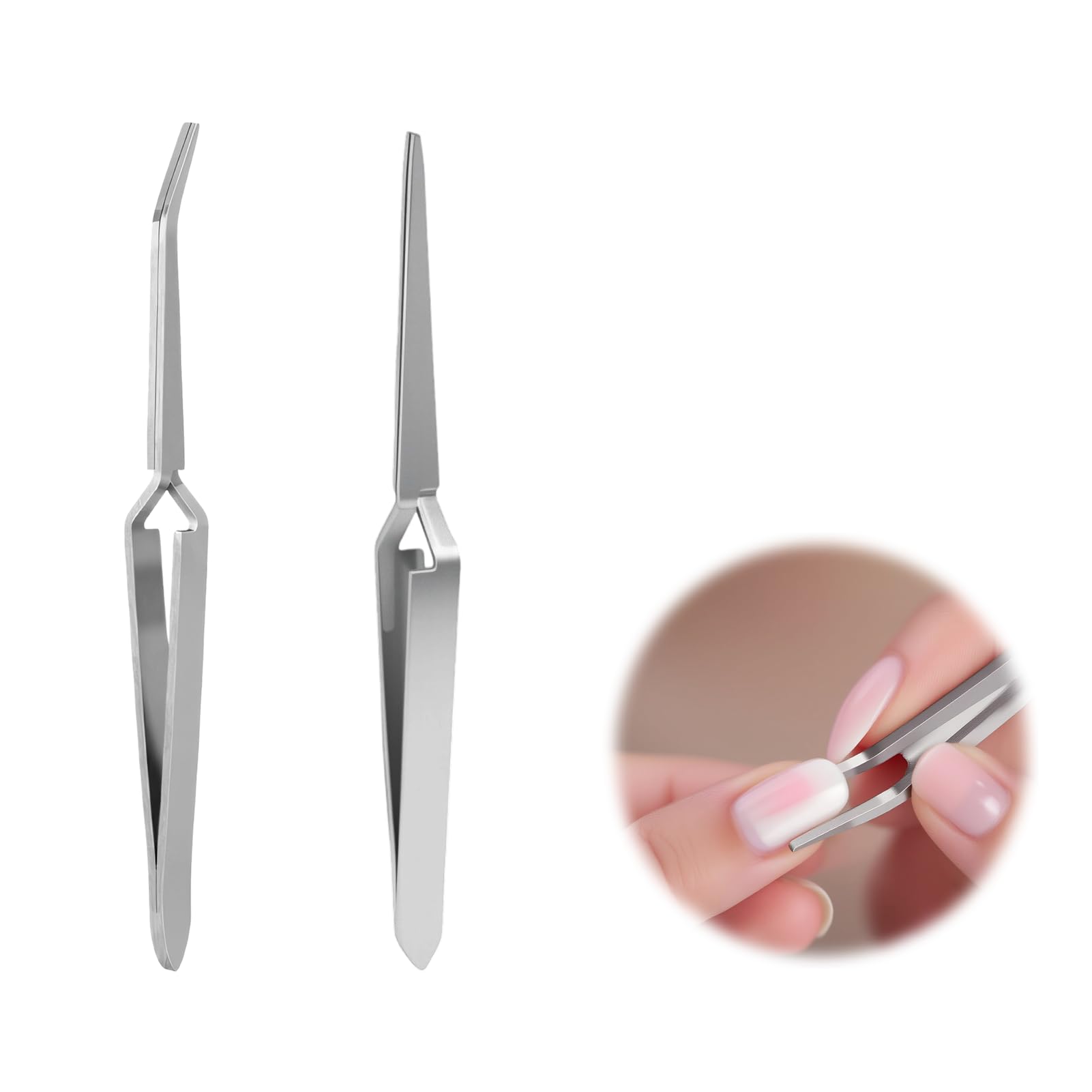 2 Pièces Pince a Pincher, Pince à Cils, Pincettes à Épiler à Bouts Droit et Courbé, Pinces à Extension de Cils en Acier Inoxydable, pour DIY, Manucure, Extensions de Cils