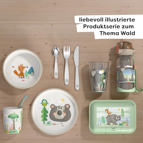 HABA Kinderteller Wald – Praktischer Melamin-Teller mit Bär-Motiv – Rutschfest – Spülmaschinengeeignet – Ab 12 Monaten – 2012441003