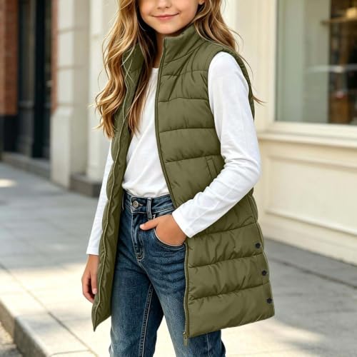 Puffer Vest Girls Zip Up Quilted Lightweight Puffy Coats for 3-14 Years - image 2