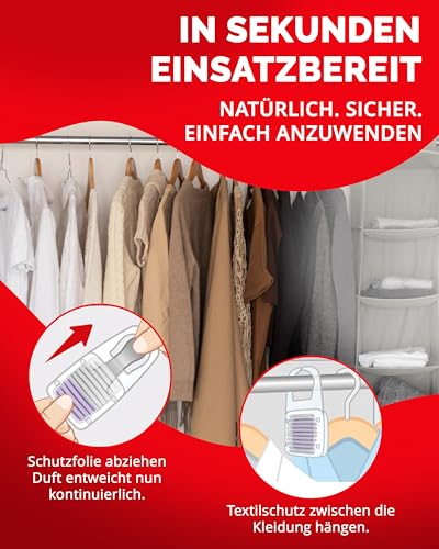 Aeroxon Mottenschutz für Kleiderschrank – 2x3 Textilschutz Hänger mit Lavendel Duft gegen Motten im Kleiderschrank, wirksamer Anti Motten Schutz gegen Kleidermotten bis zu 3 Monate