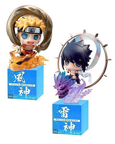 Megahouse Naruto Shippuden Petit Chara Land Trading Figure 2-Pack Fujin & Raijin 5 cm Mini