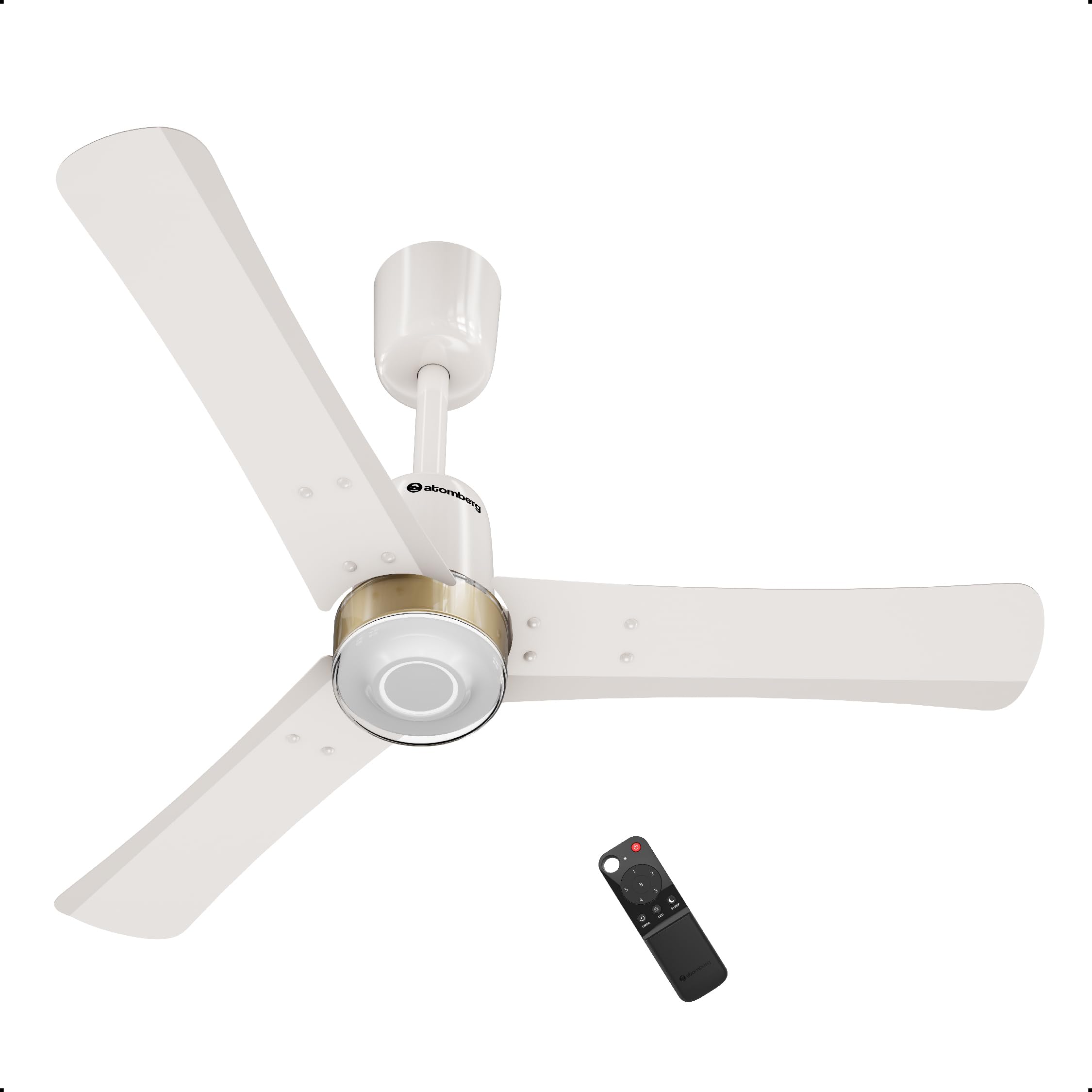 atomberg Renesa Elite Smart 900mm BLDC Ceiling Fan with IoT & Remote Control | 5 star Rated | High Air Delivery with Moonbeam LED Light | Newly Launched | 5 Year Warranty (Pearl White)
