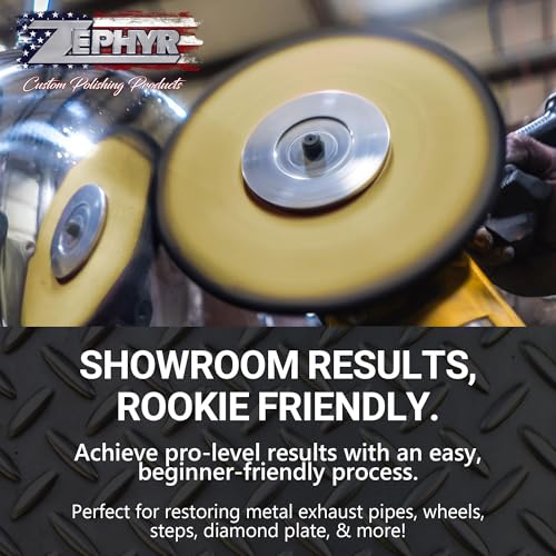 Image of Zephyr - Super Shine Beginner's Aluminum Polishing Kit - Metal Polishing Kit Made for Fuel Tanks, Aluminum Wheels, Peterbilt Steps, & More