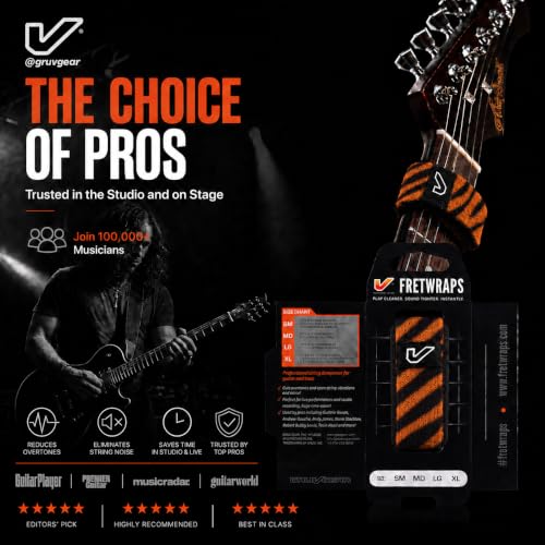 Image of Gruv Gear FW-1PK-TIG-MD Medium FretWraps Wild 'Tiger' String Muter (Tiger)
