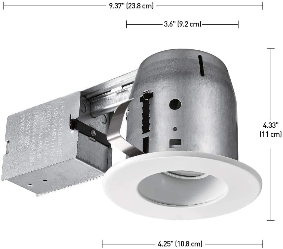 Commercial Electric 4 in. White LED IC Rated Swivel Baffle Round Trim Recessed Lighting Kit, LED Bulbs Included (6-Pack)