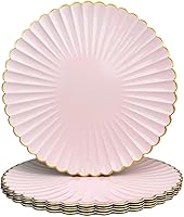 Vista 8 de Juego de 6 platos de carga rojos antiguos, platos de carga de 13" para platos de cena, platos de carga redondos de plástico a granel para bodas