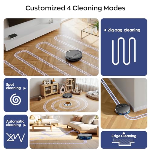 Image of MANVN Robot Vacuum and Mop Combo for Pet Hair, Robotic Vacuum for Hard Floors and Carpets, 2.87'' Ultra-Slim, with 3D Obstacle Avoidance, Wi-Fi /App /Voice Controlled, Self-Charging