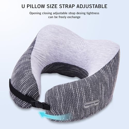 Image of Kenneth Cole Unisex U-Shaped Neck Pillow - Adjustable & Ergonomic Design Travel Pillow|Ultimate Comfort Neck Pillow Ideal for Cars, Trains, Home, Office, Long Flight|Full Surrounding & Soft Pillow