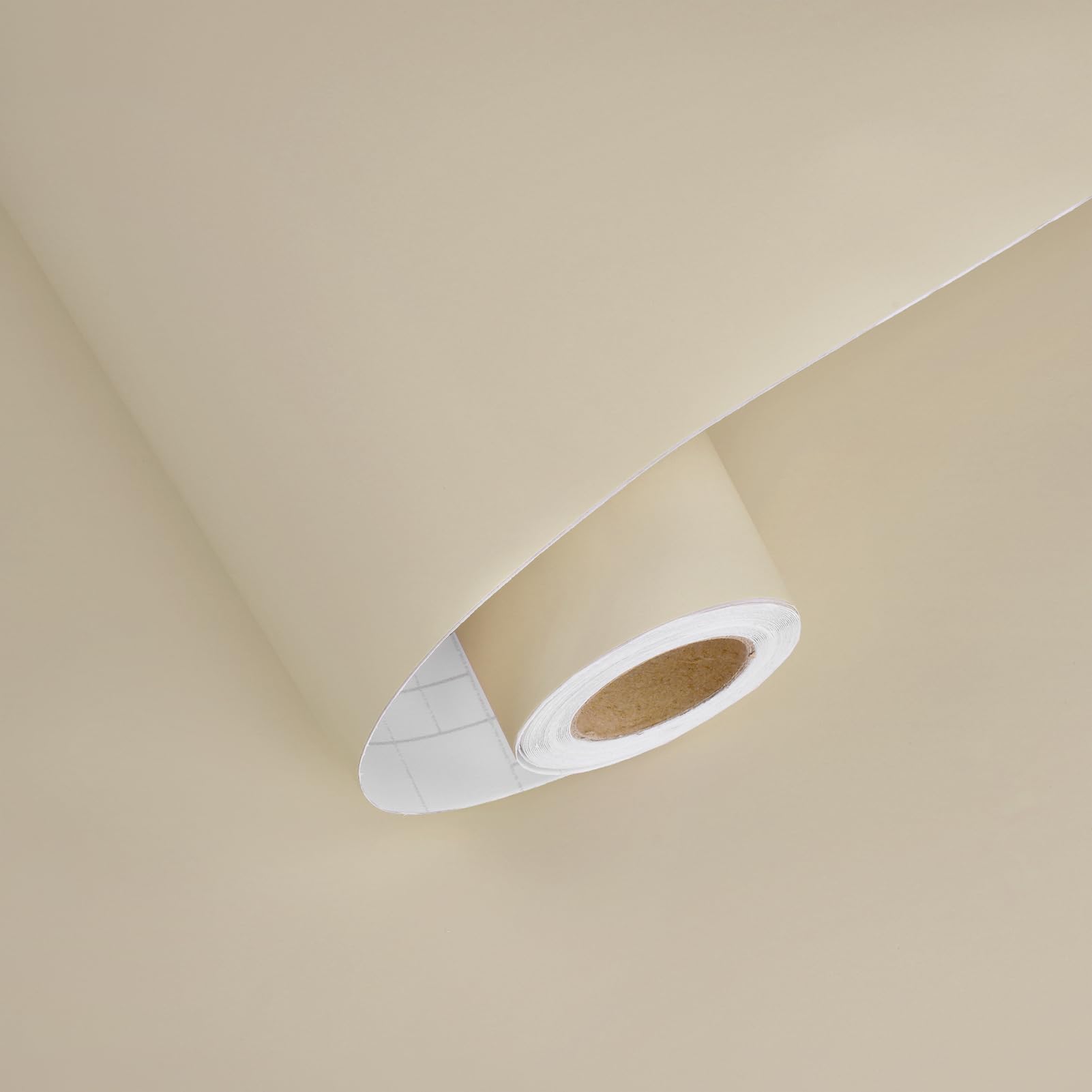 HotDecor Self Adhesive Plain Light Brown Wallpaper for Bedroom Kitchen Cupboard Vinyl Wrap Sticky Cream Wallpaper Worktop Vinyl Covering Washable Kitchen Wallpapers Understated Furniture Wrap 40x200cm