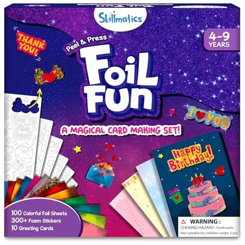 Skillmatics Art & Craft Activity - Foil Fun Card Making Set, No Mess Art for Kids, Craft Kits & Supplies, DIY Creative Activity, Gifts for Girls & Boys Ages 4, 5, 6, 7, 8, 9, Travel Toys Cover