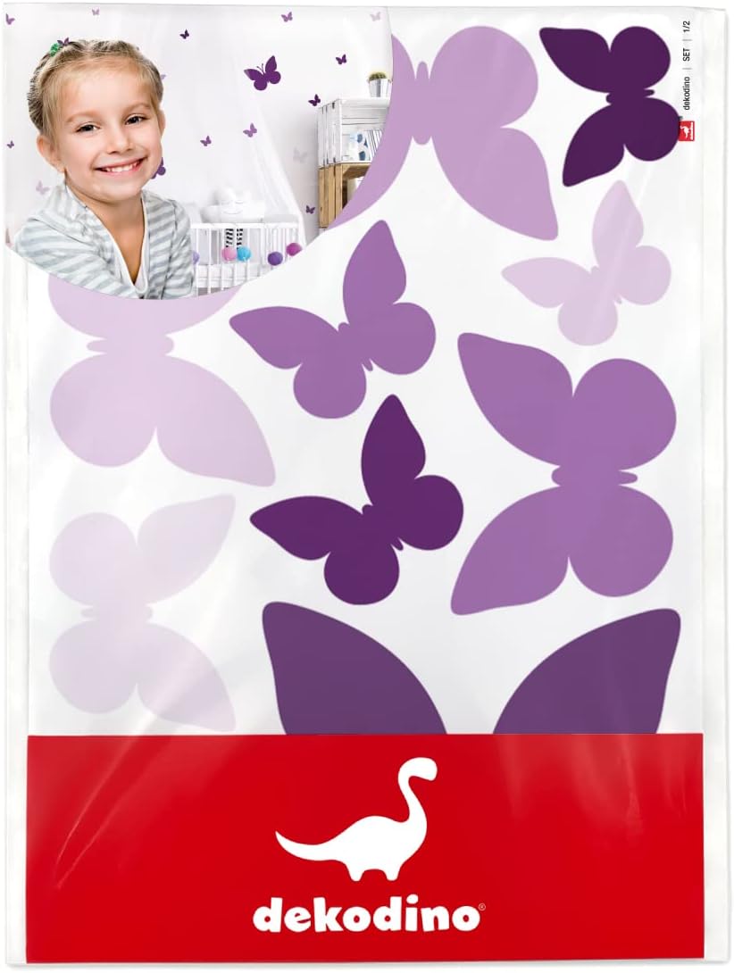 dekodino® Wall Sticker Butterflies Purple Decoration Set