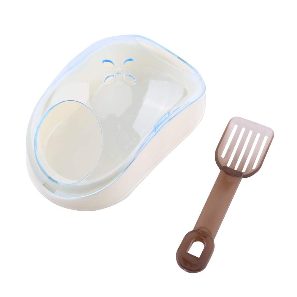 HEEPDD Hamster Sand Bathroom, Plastic Shape Sand Bath Container Small Pet Bathtub Sauna Toilet Washroom Box with Shovel for Gerbil Baby Dwarf Hamster ()