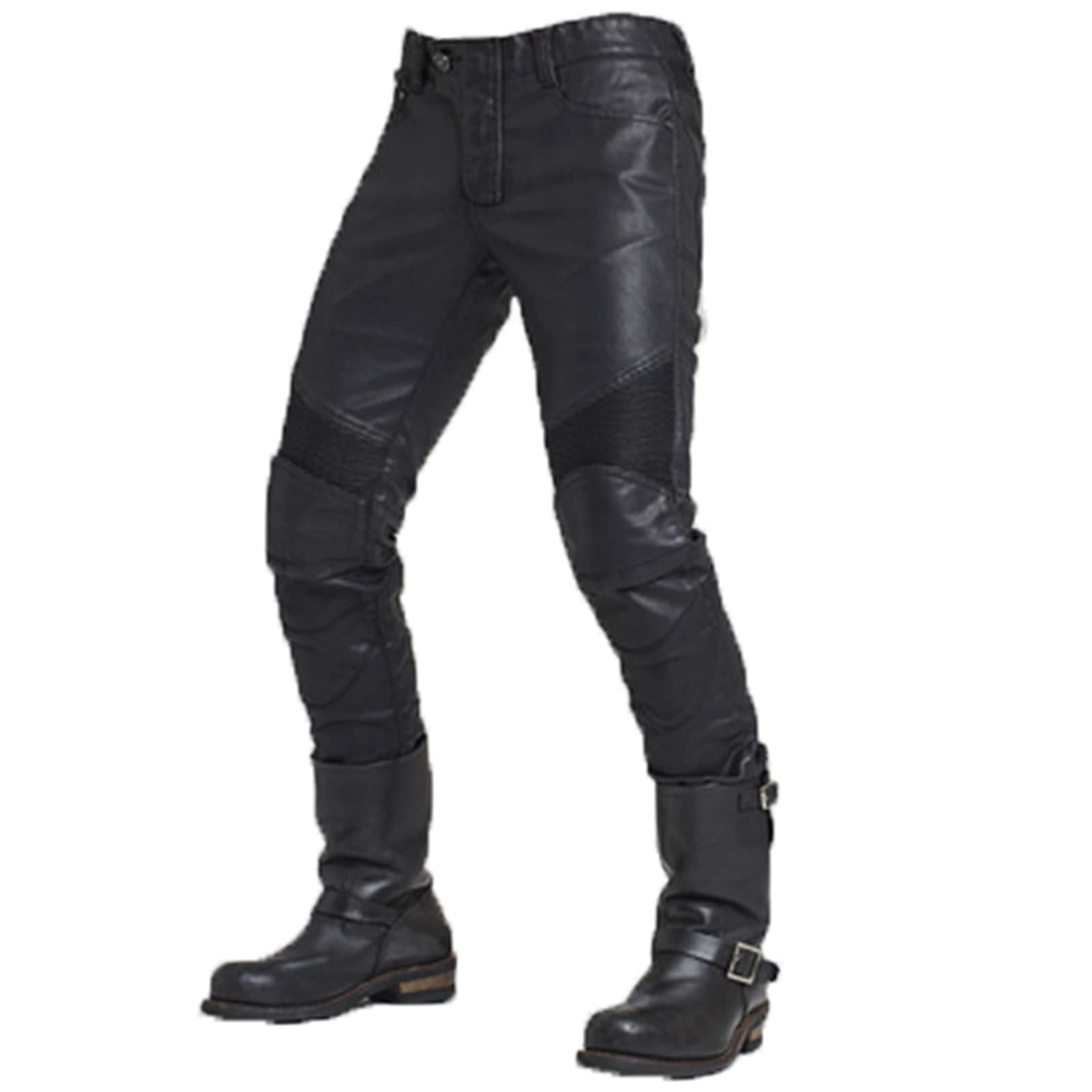 Pantaloni da moto da uomo, protezione anti-umidità, impermeabili, con protezione per fianchi e ginocchiere, realizzati in pelle Oxford
