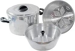 Panela de Fazer Pudim Banho Maria 4 em 1 Escorredor e Vaporização de Alimentos