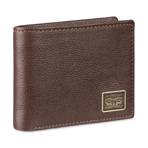 Levi's Men's Ornament Passcase Wallet with Bill Divider, Brown, One Size2