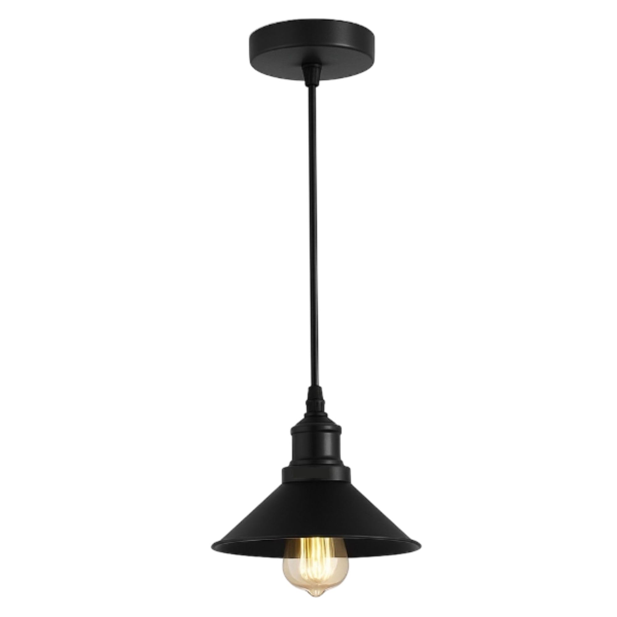 LEDSone Industrial Pendant Light 22cm Black Cone Shade Ceiling Lamp