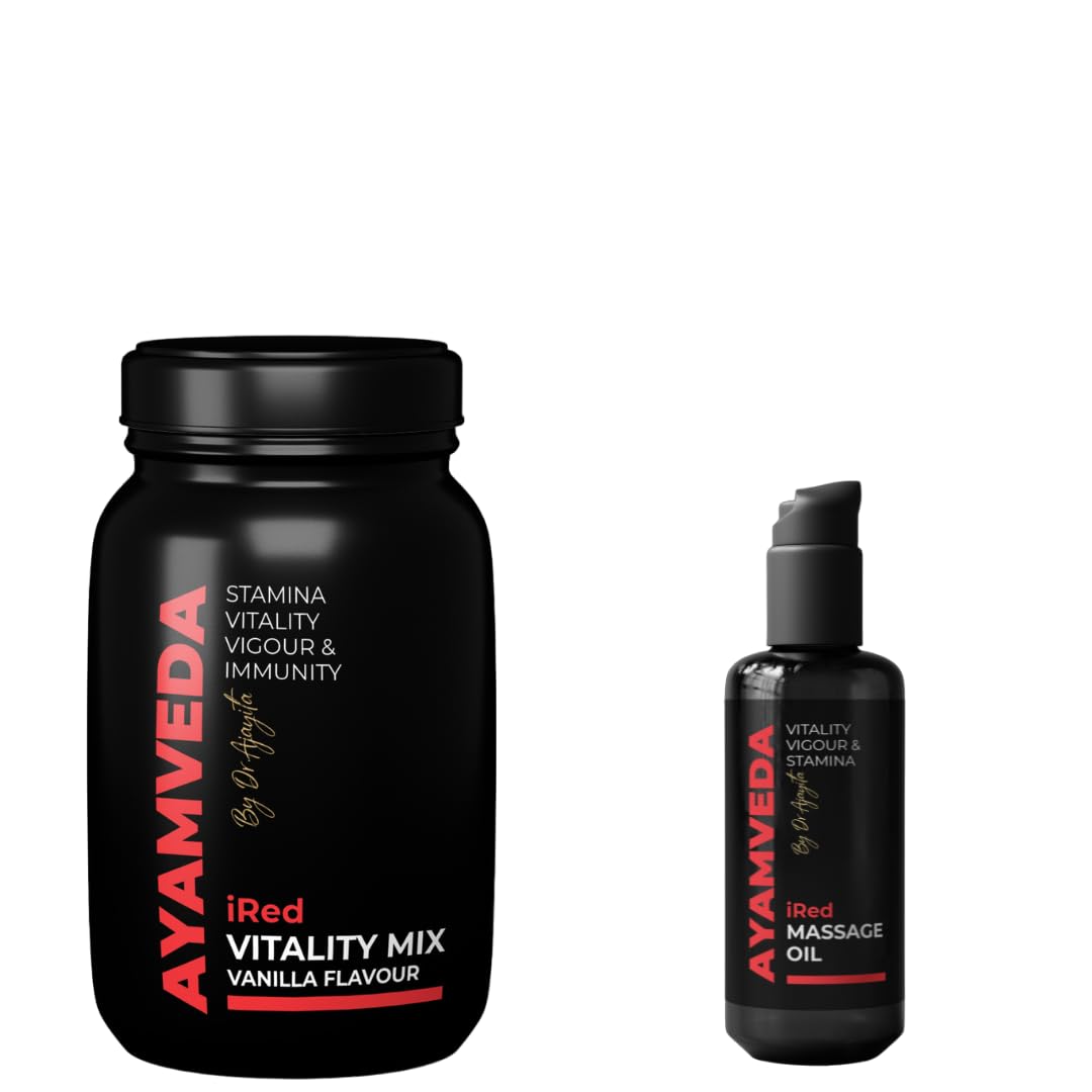 I-RED Ayamveda By Dr.Ajayitas - Combo | Massage Oil And Powder | Men Strength And Stamina (1 Month) (B0BT1ZZZJD) Amazon Price History, Amazon Price Tracker