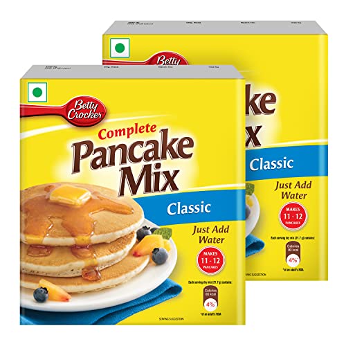 Image of Betty Crocker Pancake Mix | Instant Breakfast Mix | Waffles and Pancake Mix Powder | Original Flavour | Eggless | 250g x Pack of 2 | 500g