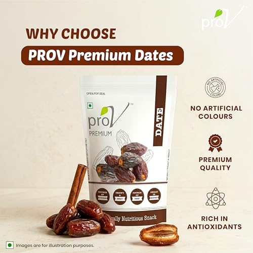 Image of ProV Premium Dates - 250gm| Natural Khajoor| No Added Sugar | No Preservatives| Healthy, Tasty & Nutritious Dryfruits Snack | Rich in Iron, Fiber| Sweet Jewel of The Deserts| (Pack of 3)