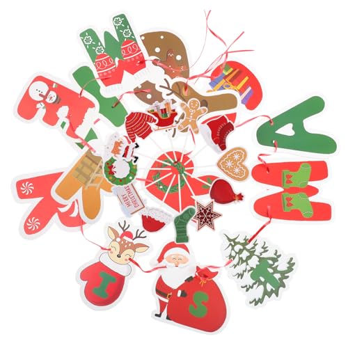 PRETYZOOM Banderines y Palillos Navideños Decoración Colgante para Tartas Adornos Festivos para Hogar y Fiestas