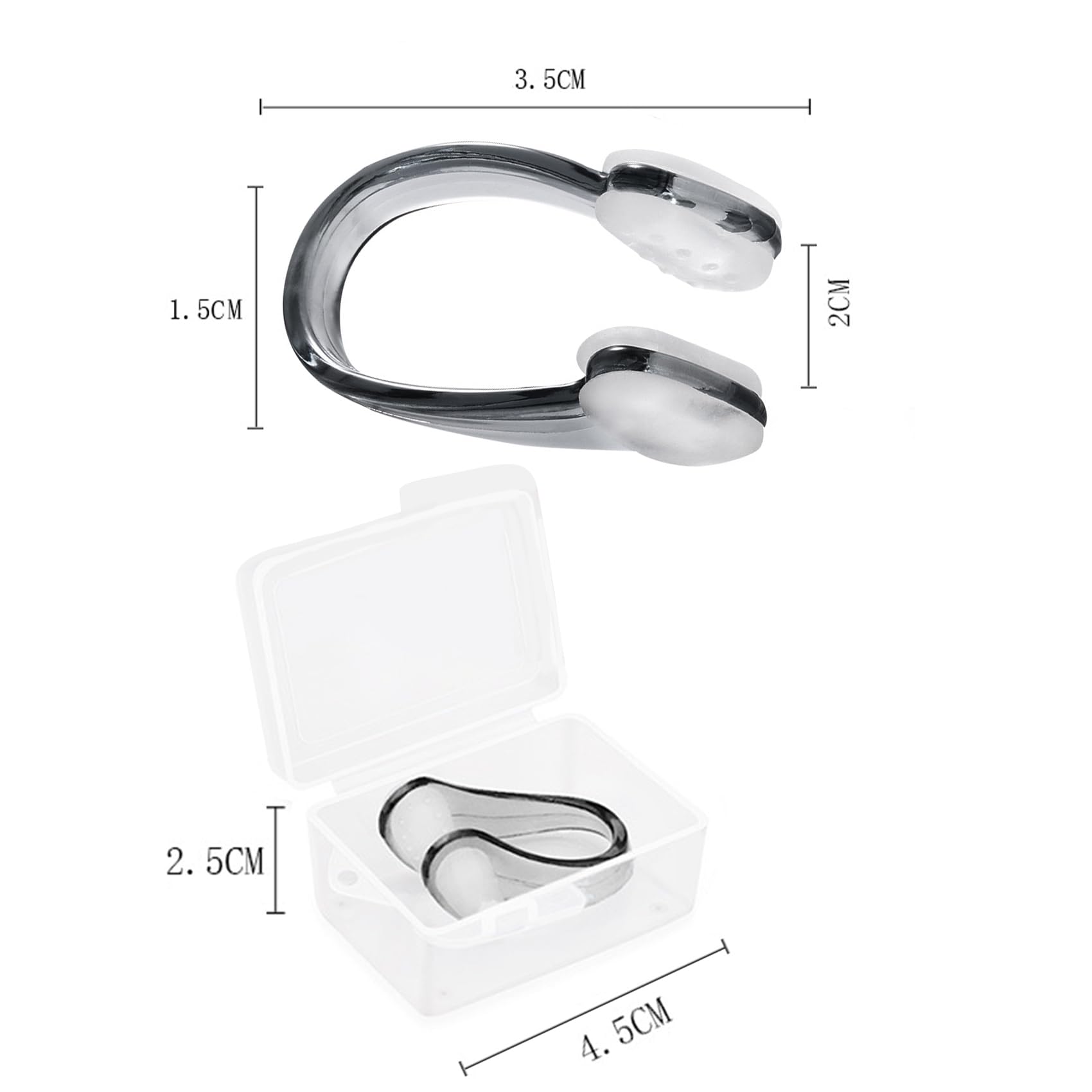 Pinzas de Nariz para Natación, Silicona Impermeable Clip para Nadadores