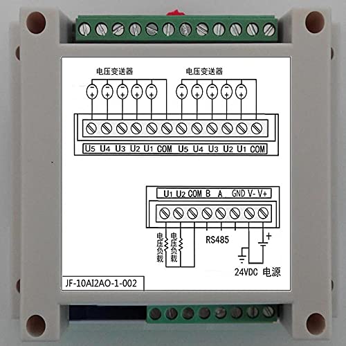 Analog Output Module 10AD+2DA Module Isolates 485 modbus-RTU Positive and Negative 5V Input