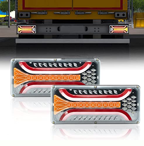 2pcs 24v Dinâmico Livra Traseira Dinâmica Led Led Sinal Freio RevisÃo Revilha De Trabalho Para Trail