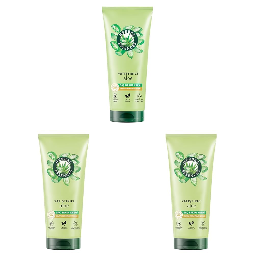 Herbal Essences Yatıştırıcı Aloe İçeren Sülfatsız Saç Bakım Kremi 250ml 3lü paket