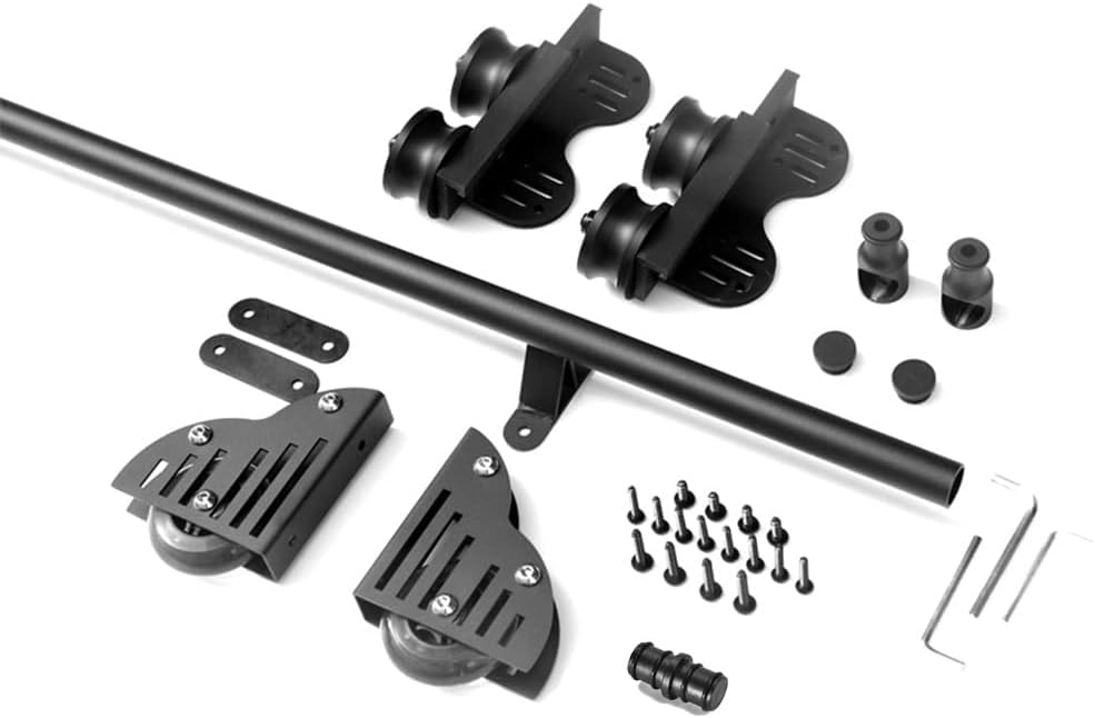Kit para puerta corrediza de granero y riel de escalera deslizante de 3.3 a 20 pies
