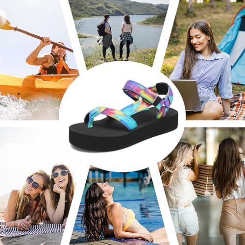 Image of Sport Walking Water Sandals for Women with Arch Support & Adjustable Straps Platform Sandals Women Height Increase