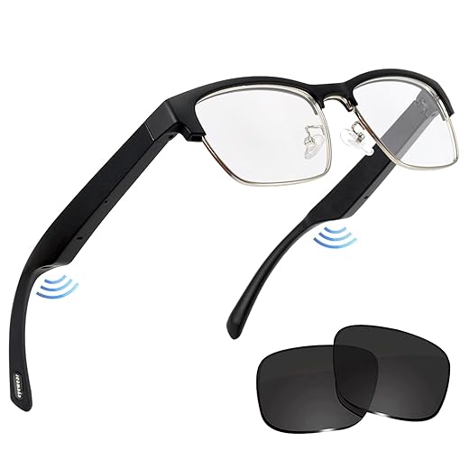 Smart Glasses,Bluetooth Glasses for Men Women with Anti-Blue Light&UV400 Lenses,Audio Eyewear with Bluetooth Speakers,Music Playback&Hands-Free Calling,Touch&Voice Assistant,for Indoor&Outdoor
