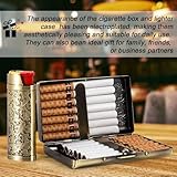 Vintage Metal Cigarette Case with J6 Lighter Metal Case, Holds 12pcs 100mm Cigarettes, Can Also Be Used for RFID Credit Card and Cash Storage (Bronze, 12pcs 100's) - Image 6
