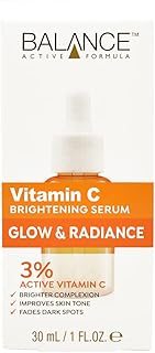Balance Active Formula 3% Active Vitamin C Brightening Serum (30ml) - Lightweight and Non-Greasy Pro-Radiance Serum, Brighter and More Even Looking Complexion. Skin Appears More Even. Cruelty Free.