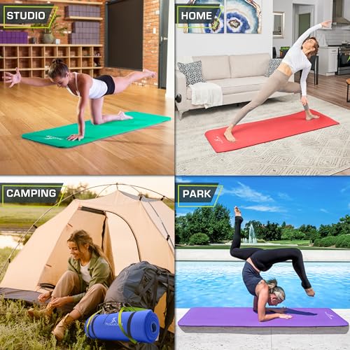 ProsourceFit Extra Thick Yoga and Pilates Mat 1/2” (13mm) or 1" (25mm), 71-inch Long High Density Exercise Mat with Comfort Foam and Carrying Strap - Image 6