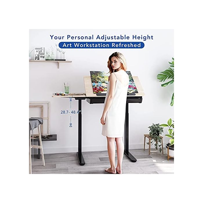 FLEXISPOT Electric Drafting Table Adjustable Height Standing Drawing