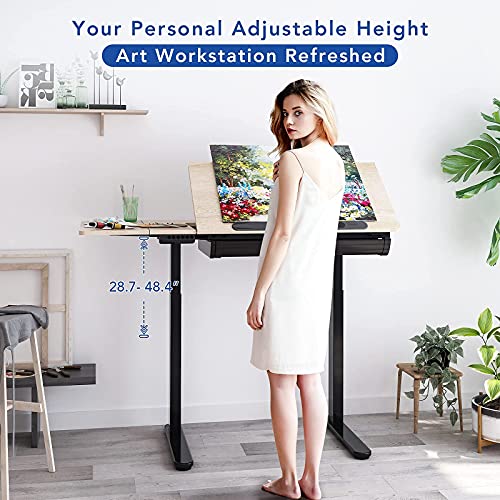 FLEXISPOT-Comhar-Adjustable-Drafting-Table-Electric-Standing-Desk-with-Storage-Drawers-for-Writing-Drawing-Crafting-Working-472-W-x-236-D-Angle-Height-Adjustable-Desk-Puzzle-Craft-Artist-Table