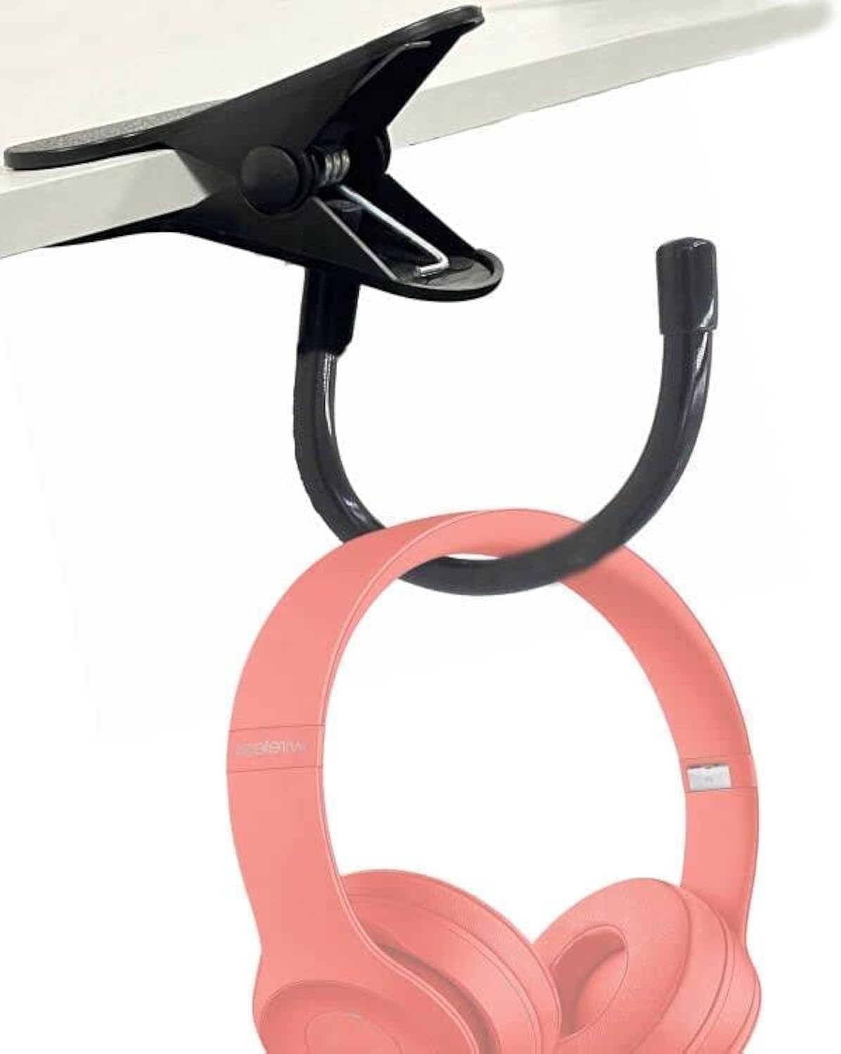 Headset Headphone Hook Holder Hanger Mount Headphone Hook Desk, Headphones Stand with Adjustable Hook, Clamp-On Style - Fit Thick Desk (50MM) - Verticle and Horizontal Mount-image-44