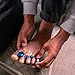 YogaToes® Gems® for Men Fits Men's Shoe Size 7 & Up. Gel Toe Stretcher & Separator in Metallic Blue. Helps Foot Pain & Boost Athletic Performance!
