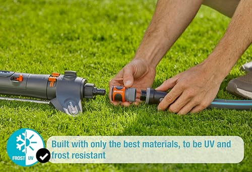 Image of GARDENA 20570 | Up to 3800 sq ft - AquaZoom Adjustable Oscillating Yard Sprinkler, for Watering Large Area Lawn and Garden. Aquazoom Outdoor oscillating Sprinkler has Wide Heavy Duty Base.