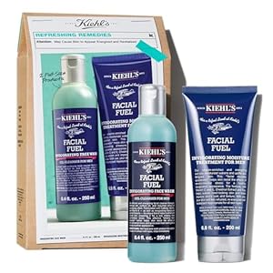 Kiehl’s Essentials Men’s Skincare Gift Set – $75 Value Routine Including Facial Fuel Cleanser and Moisturizer – Awaken & Hydrate Skin