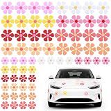 64 Pcs Flower Magnets, Retro Boho Car Magnets for Refrigerator Home Door Decoration, Cute Fridge Decals Decor, 2.17 x 2.17 Inches, 3.94 x 3.94 Inches in 8 Colors