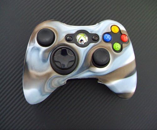 Two Pieces Set 2X for Xbox 360 Remote Controller Silicon Protective Skin Case Cover (Grey White Mix)