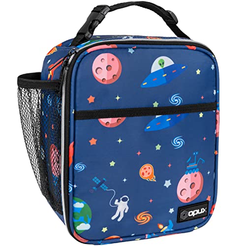 Opux Premium Insulated Lunch Box, Soft School Lunch Bag For Kids Boys Girls, Leakproof Small Lunch Pail Men Women Work, Reusable Compact Cooler Tote Lunchbox For Office, Space Astronaut #TOP3